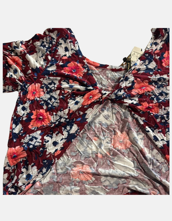 Floral Knot-Front Top